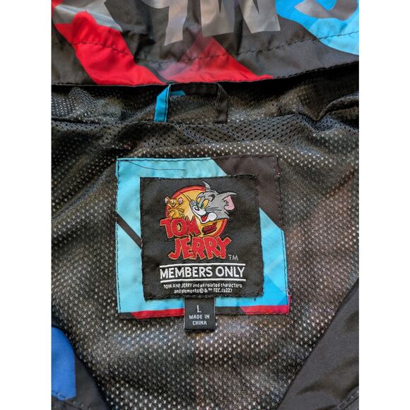 Members Only Tom & Jerry Limited Edition Print Windbreaker Rain Jacket - Large - Picture 2 of 16